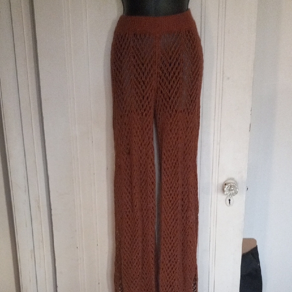 wild fable Pants - Wild Fable Brown Crochet Wide Leg Pants